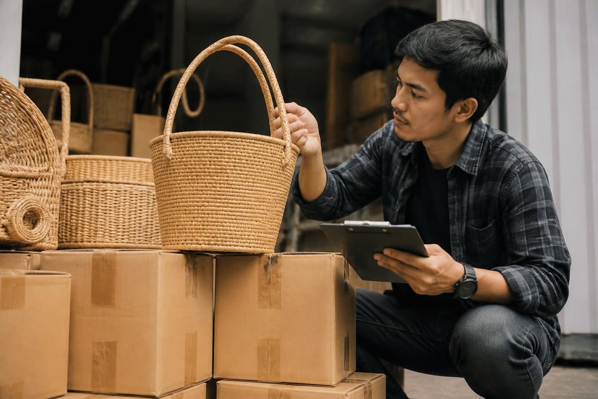 Rattan basket export process