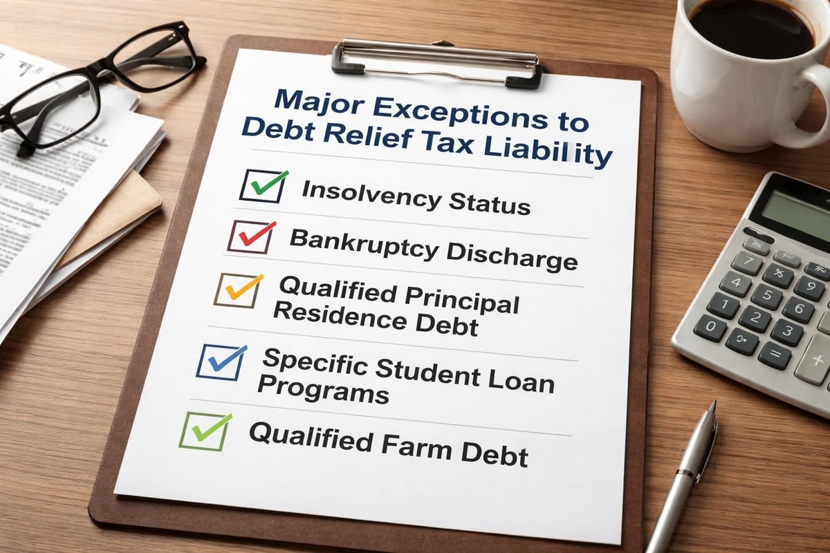 Debt relief tax exceptions