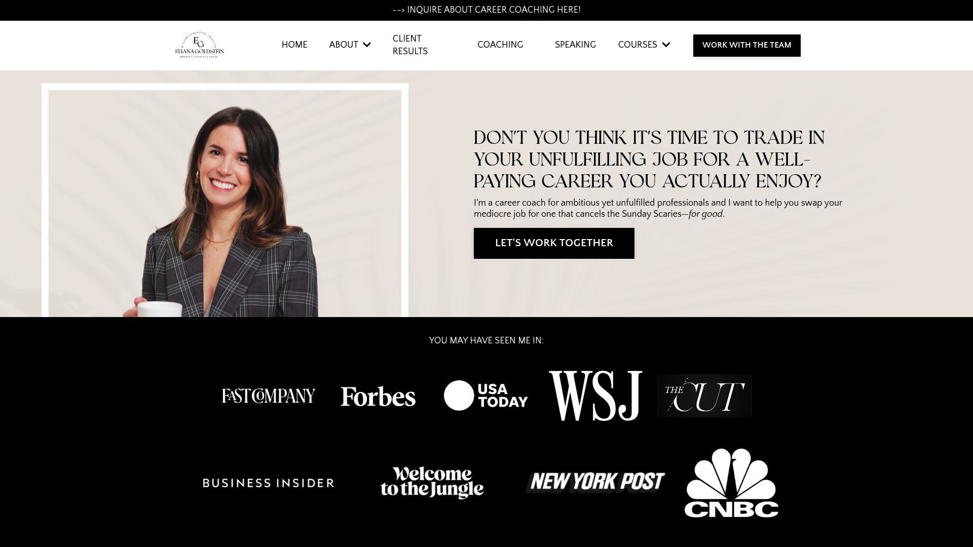 7 Best Coaching Page Ideas to Inspire You in 2025 - Eliana Goldstein Coaching – Niche Branding for Millennials