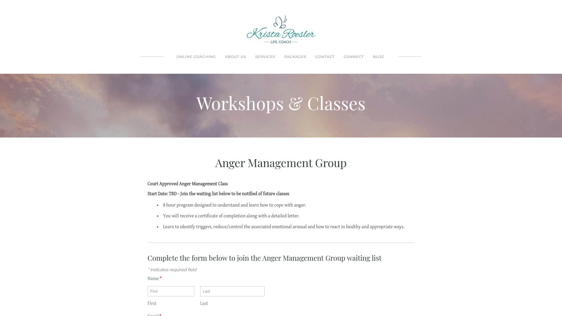 7 Best Coaching Page Ideas to Inspire You in 2025 - Krista Roesler’s Life Coaching – Workshop-Focused Pages