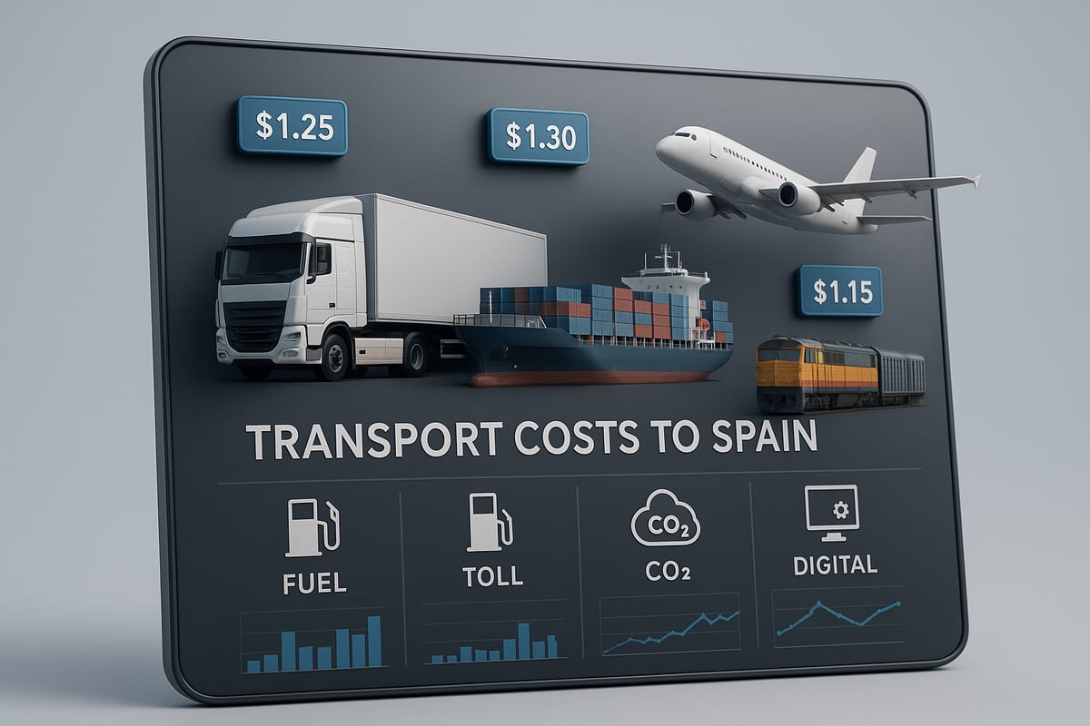Transparante prijsberekening en planning voor transport naar Spanje in een digitaal dashboard