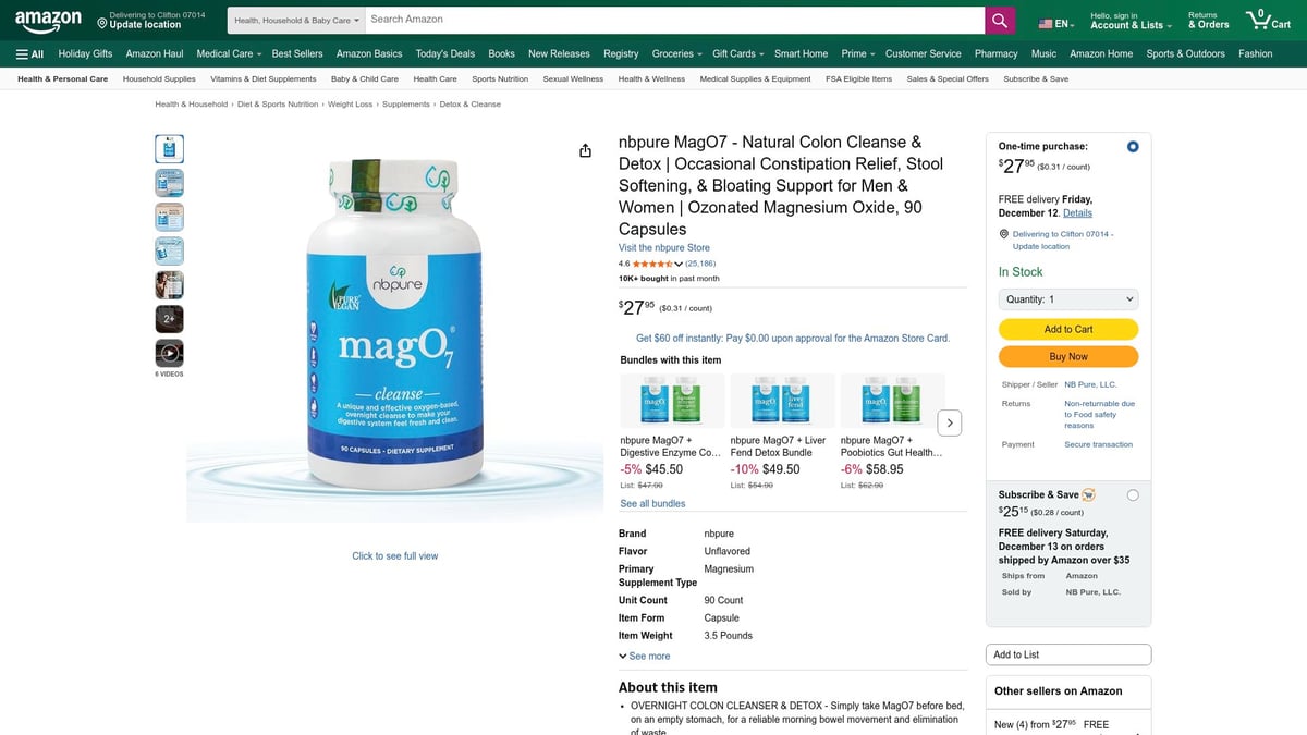 7 Best Detox Options to Revitalize Your Body in 2026 - nbpure MagO7 Natural Colon Cleanse & Detox