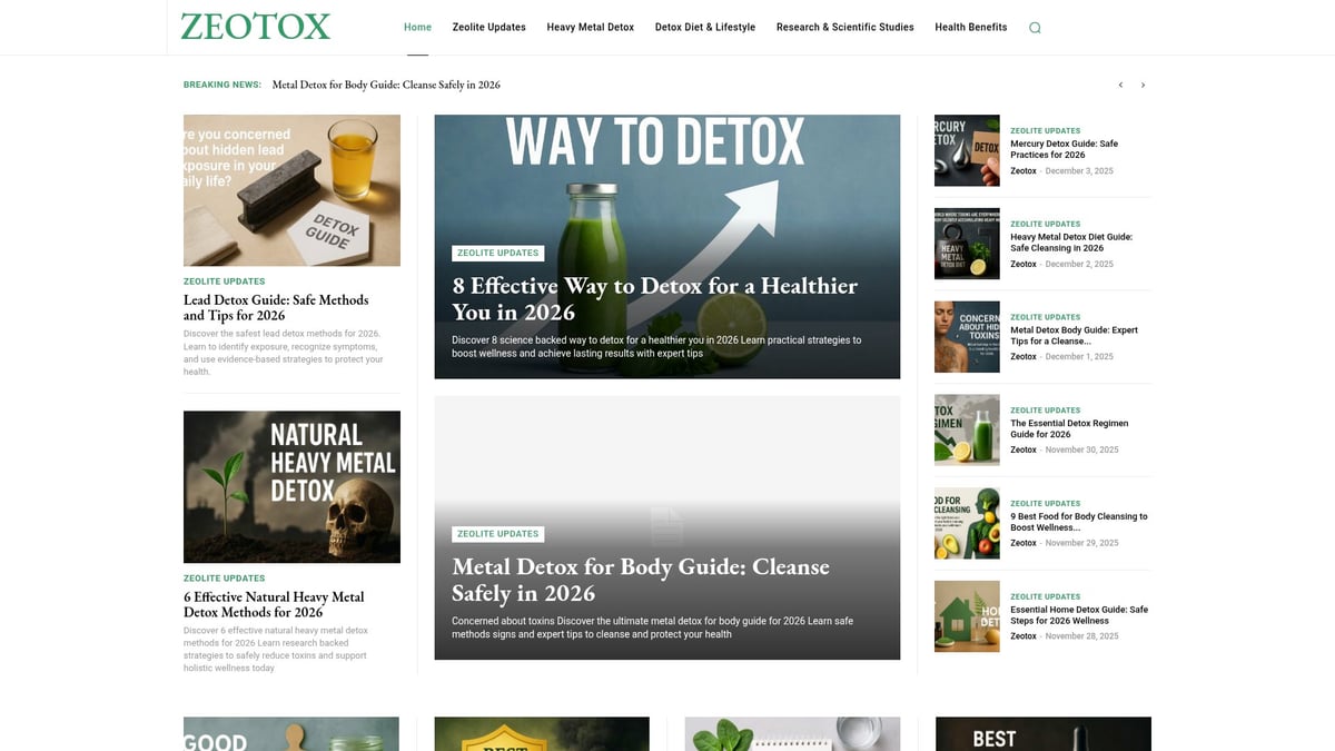 7 Best Detox Options to Revitalize Your Body in 2026 - Zeotox: Zeolite-Based Heavy Metal Detox Information & Guidance