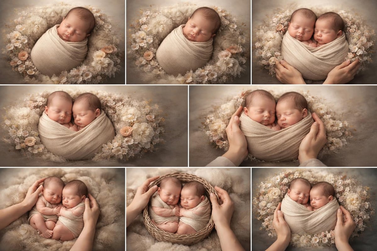 Twin photography posing techniques