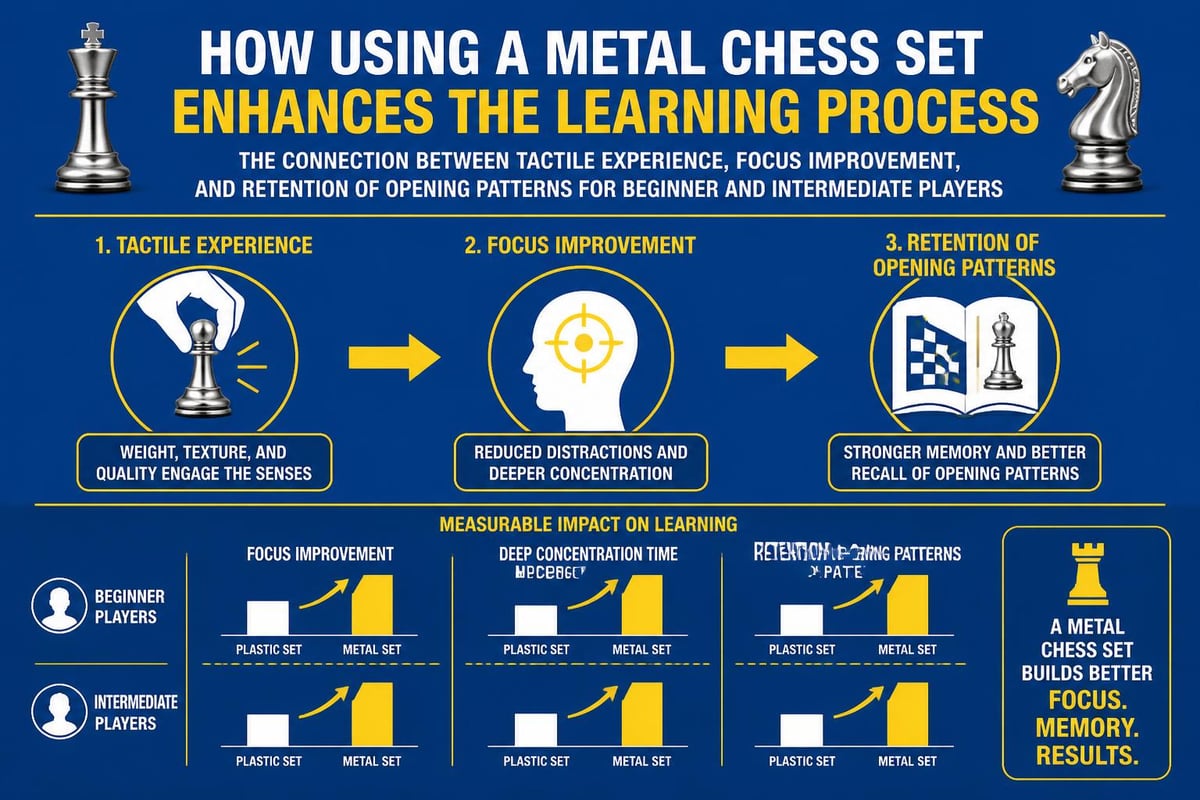 Chess learning with metal set