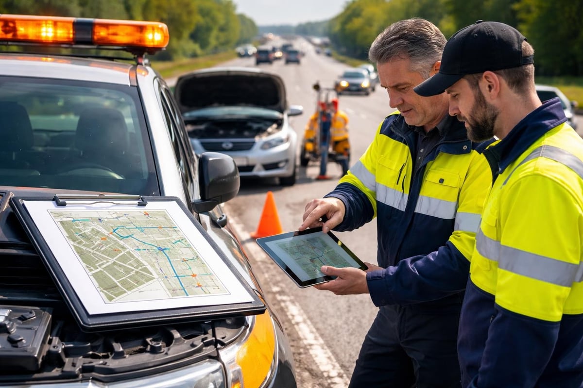 Car towing vehicle operational assessment