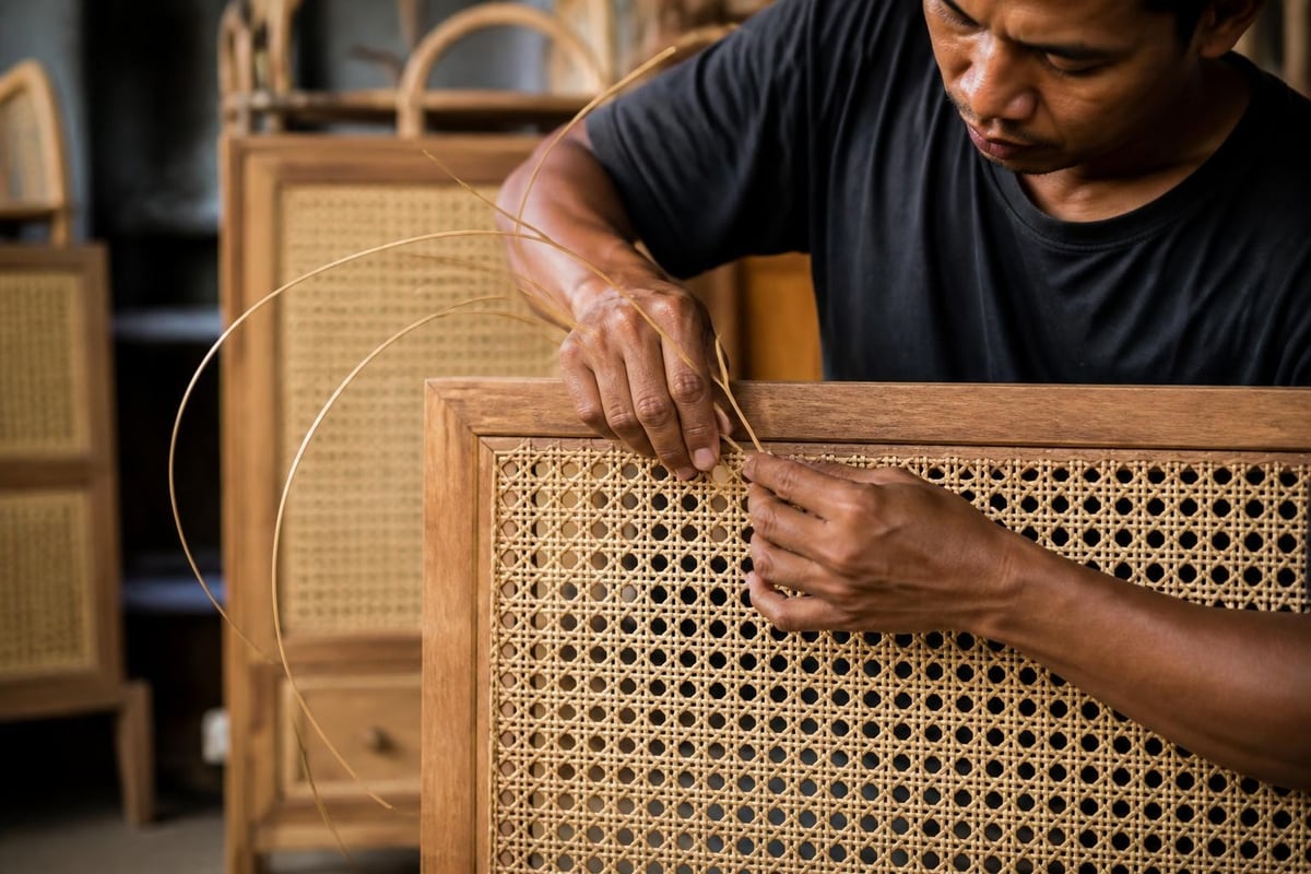 Rattan weaving craftsmanship