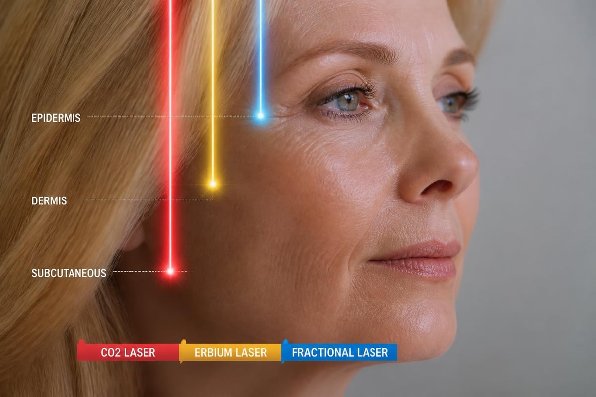 Laser wavelength penetration depths
