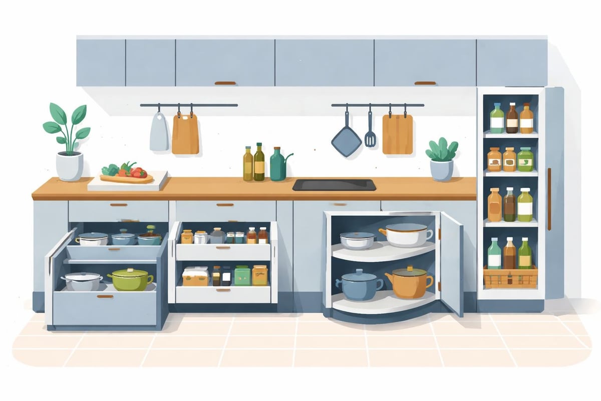 Stauraumlösungen zweizeilige Küche