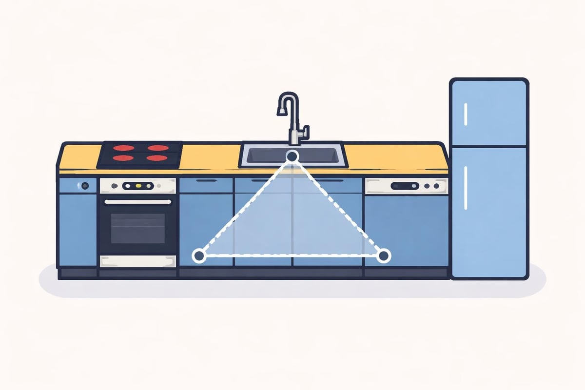 Elektrogeräte-Anordnung zweizeilige Küche