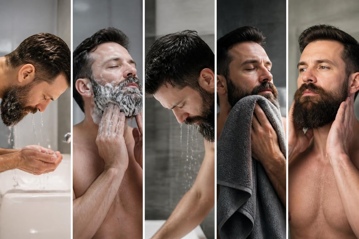 Beard washing steps