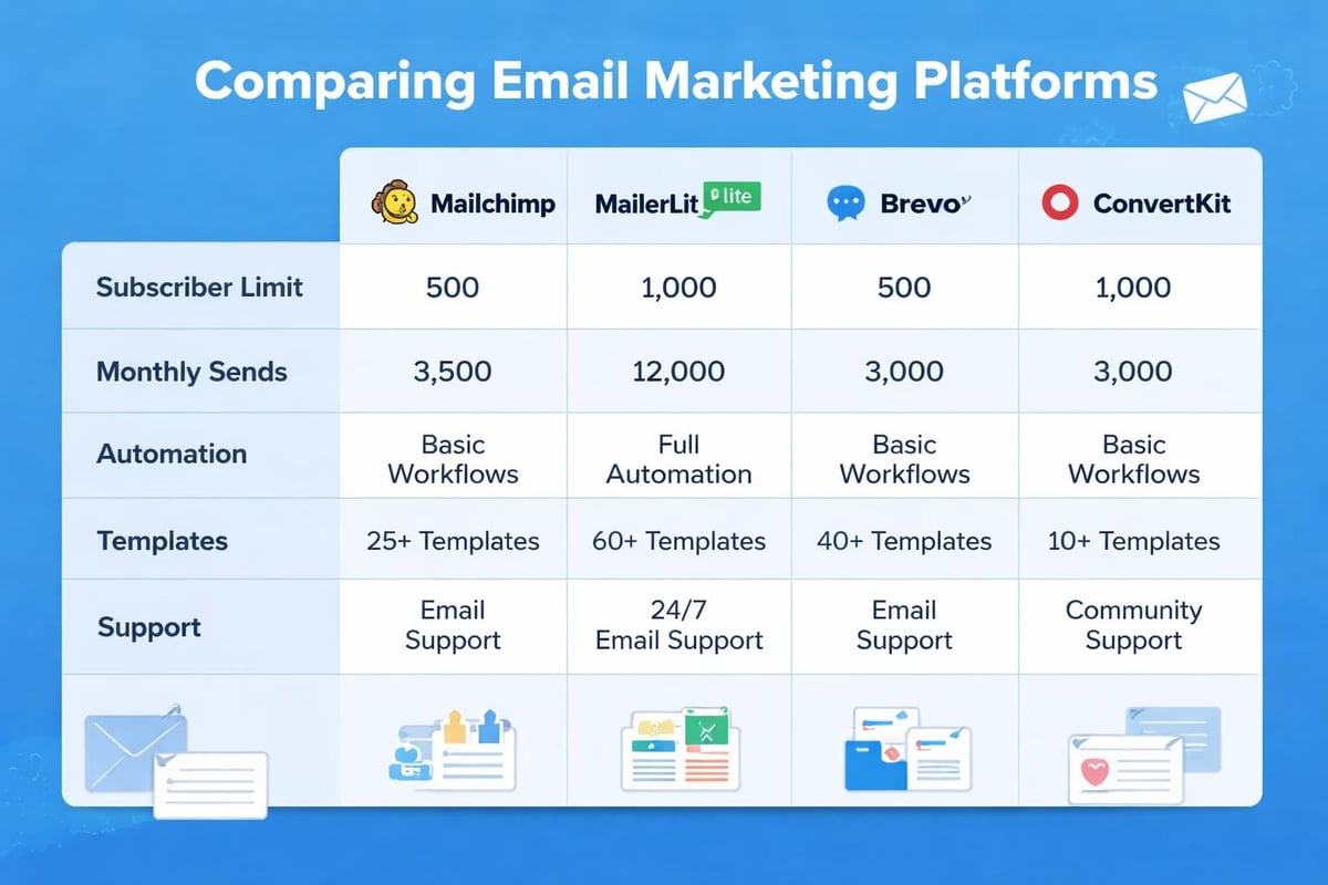 Free email platform comparison