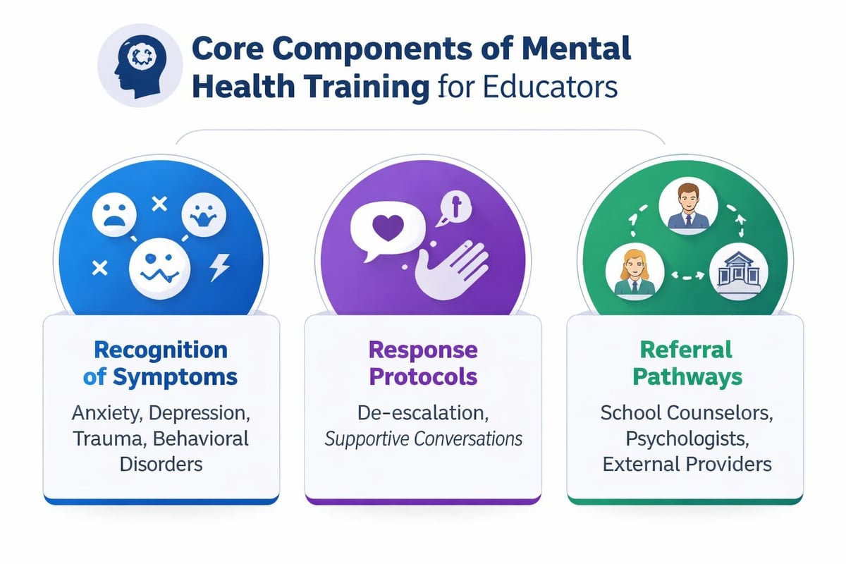 Educator mental health training components