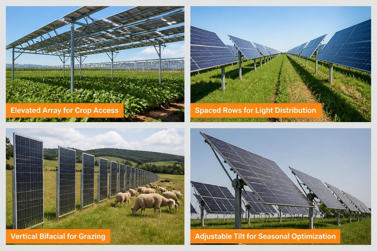 Agricultural solar configuration types