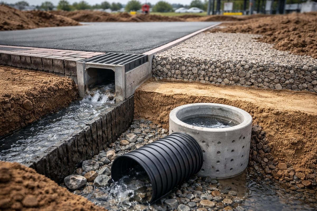 Drainage integration in earthworks