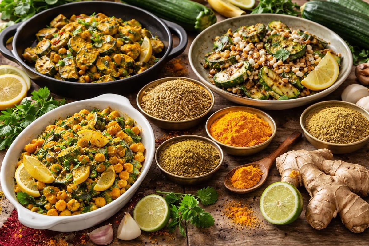 Épices orientales courgettes