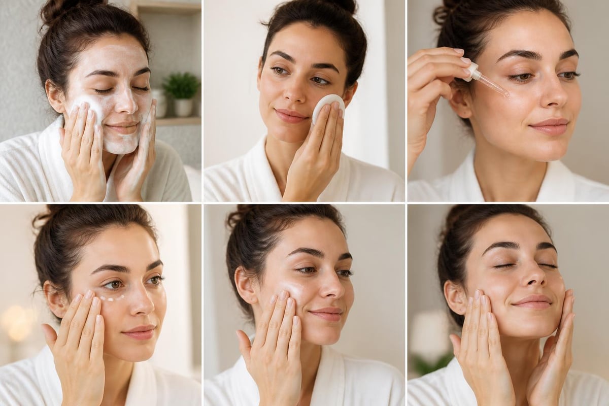 Complete skincare routine steps