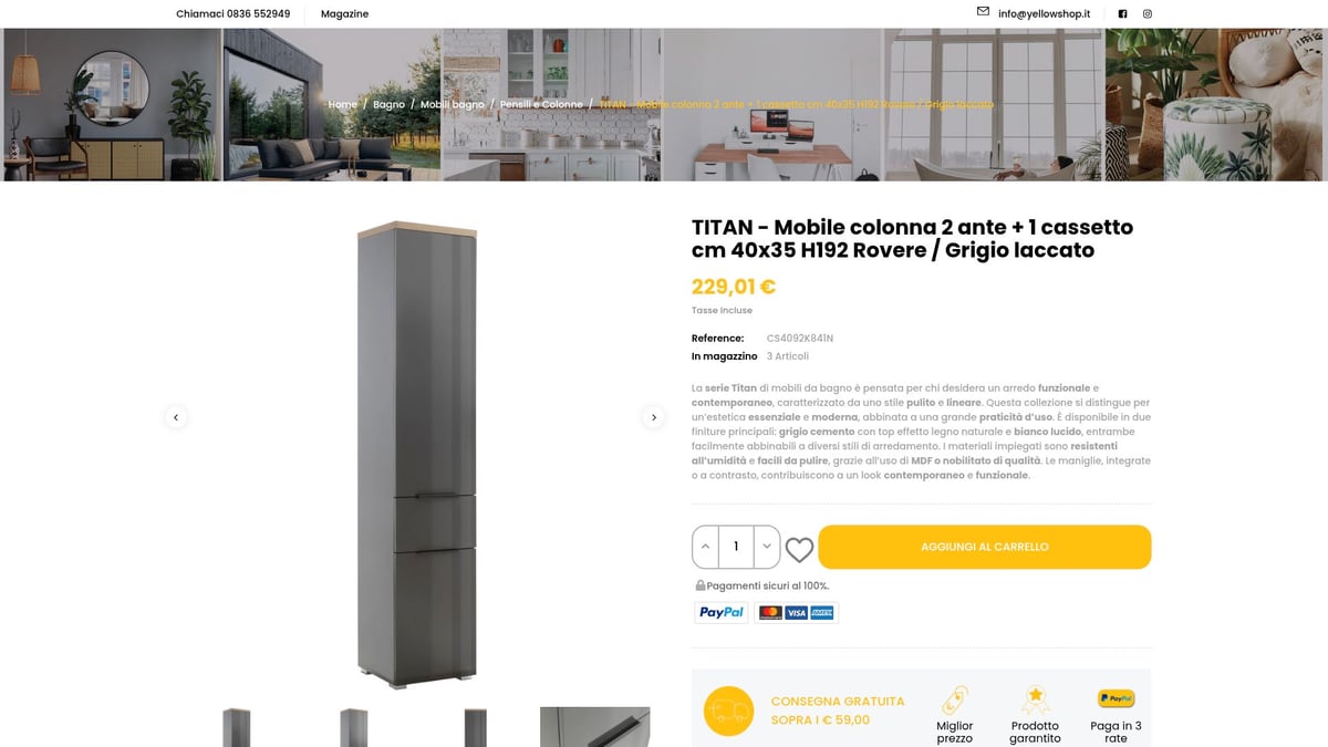 9 Idee Innovative di Mobili a Colonna da Bagno per il 2026 - Titan Rovere Grigio – Colonna bagno moderna e versatile