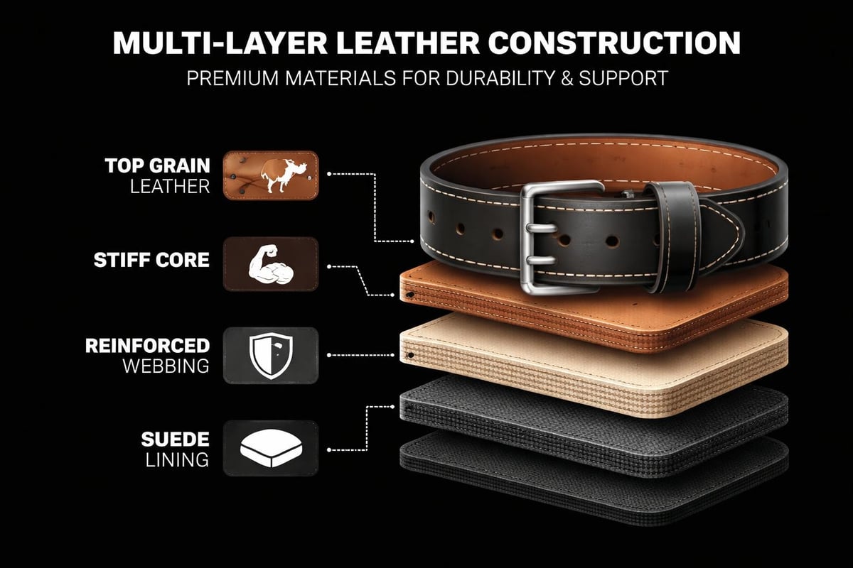 SBD lever belt construction layers