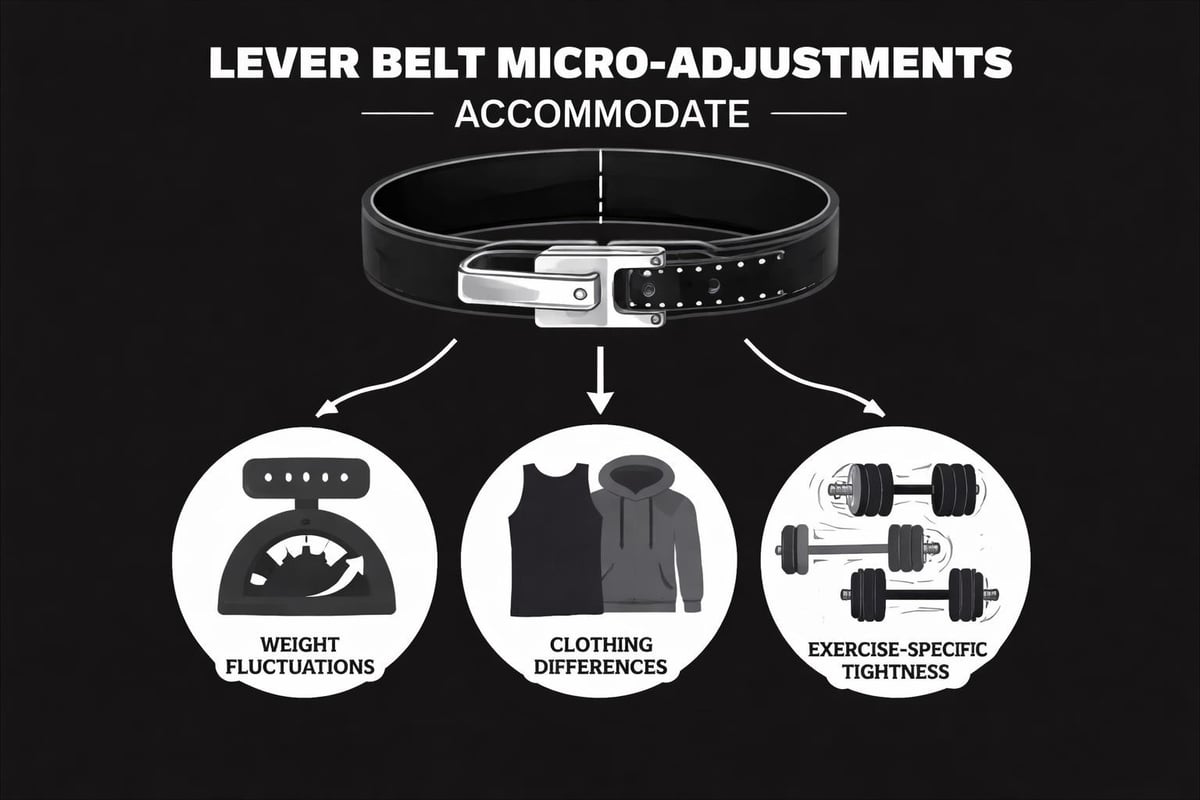 Lever belt micro-adjustment system