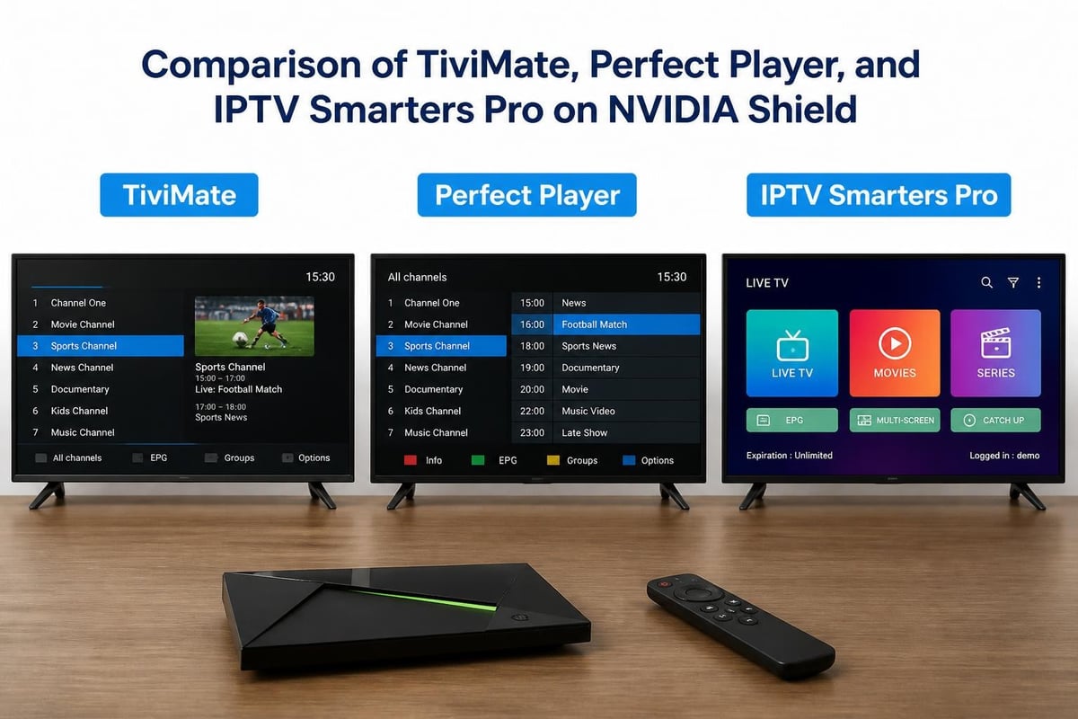 IPTV app comparison interface