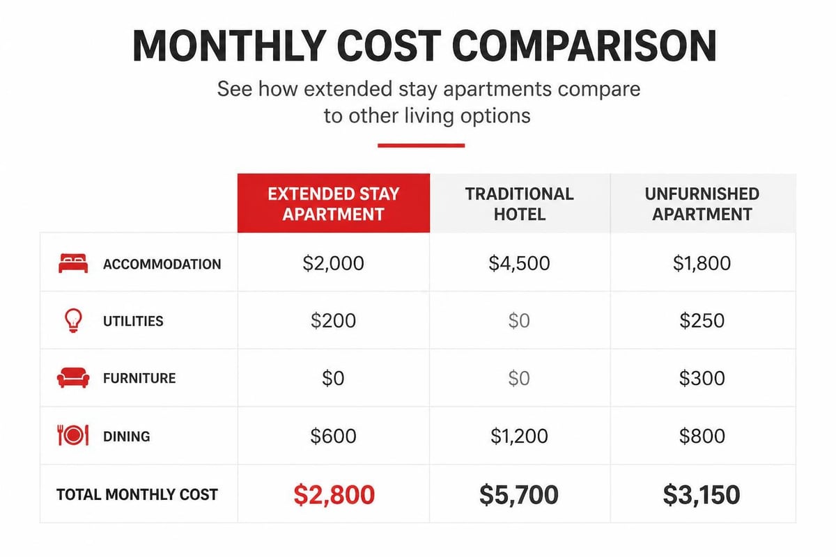 Extended stay cost breakdown