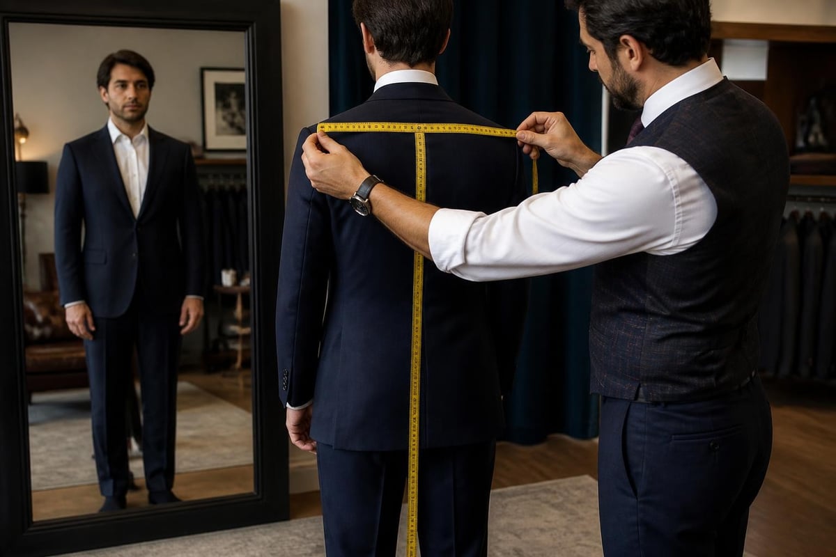 Body measurement points for custom suit tailoring