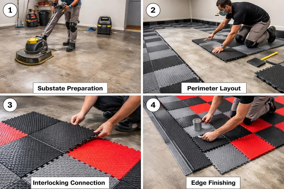Modular tile installation process