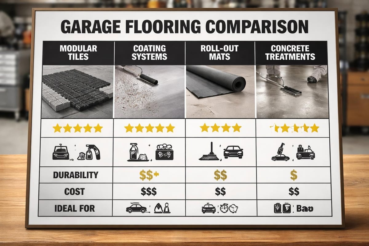 Garage flooring comparison