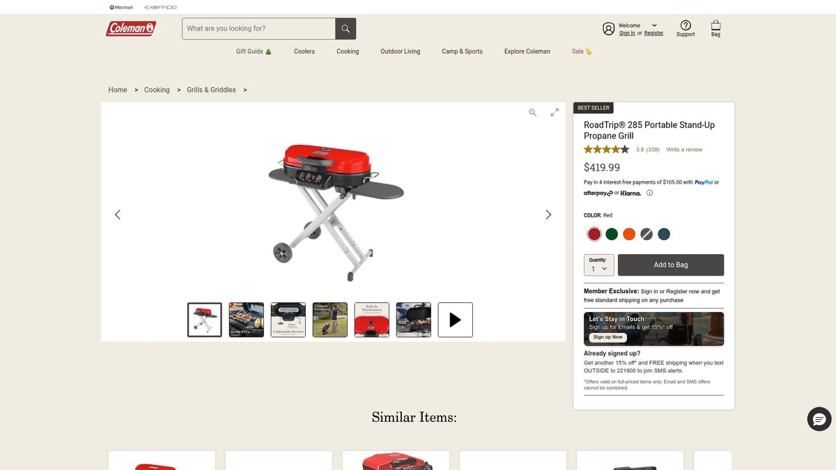 7 Best Outdoor Grill With Stove Picks for 2025 Cooking Adventures - Coleman RoadTrip 285 Stand-Up Grill With Stove Grate