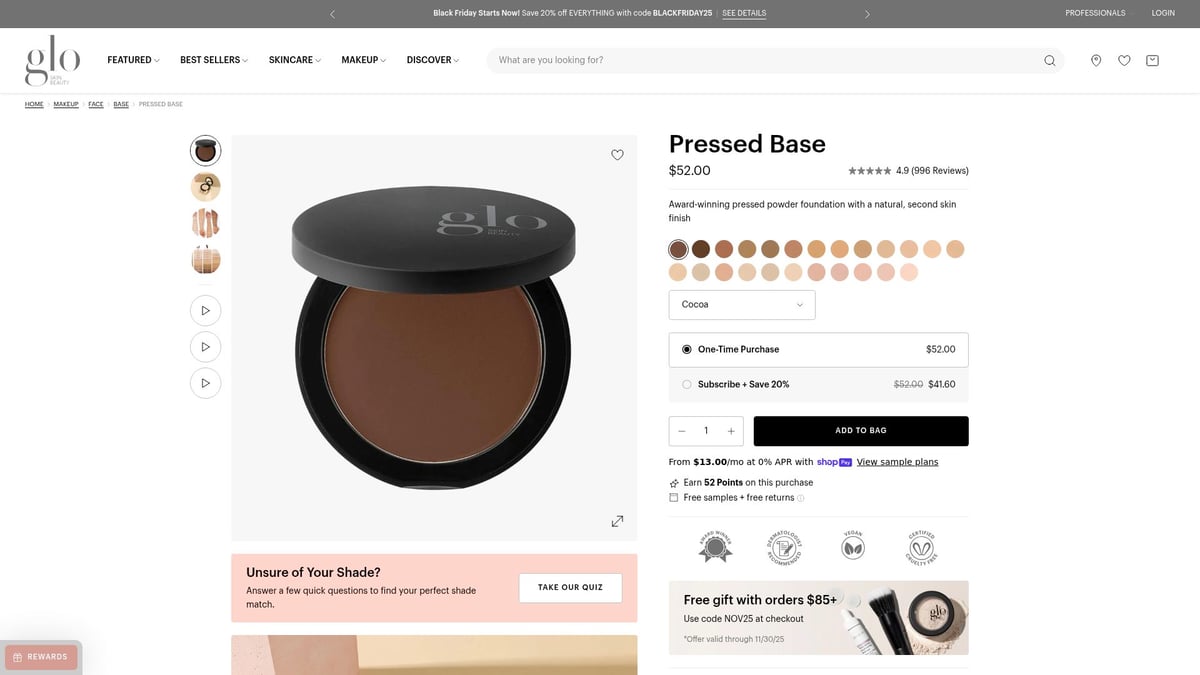 7 Must-Try Mineral Make Up Picks for 2025 - Glo Skin Beauty Pressed Base