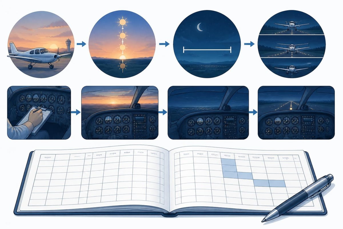 Night landing sequence
