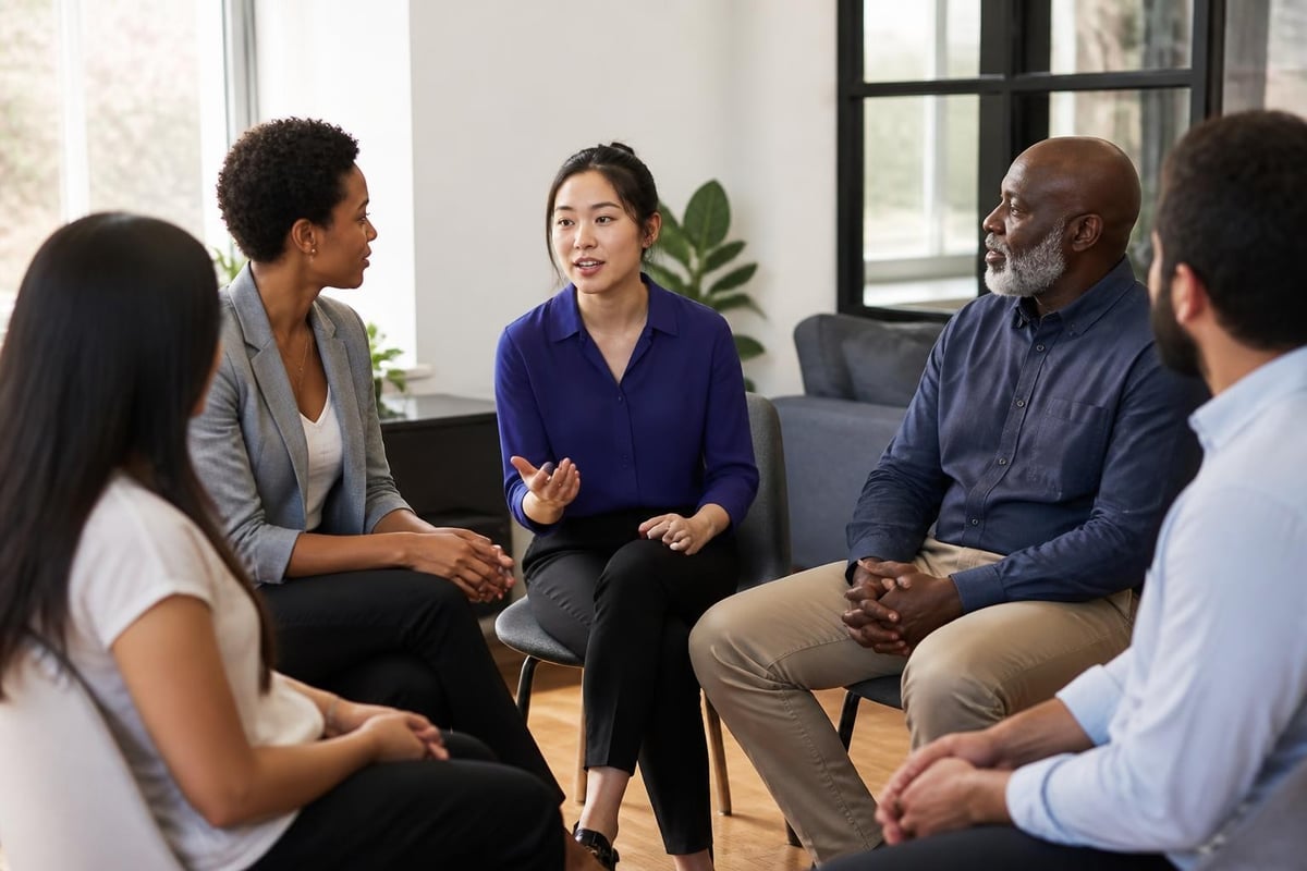 Diverse team mental health support