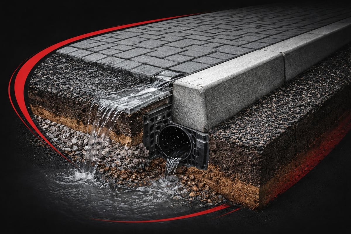Paving and kerbing structural relationship