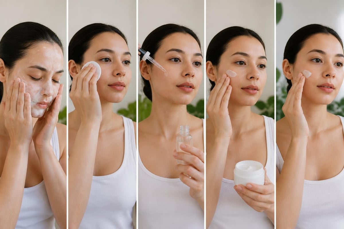 Daily skincare routine steps