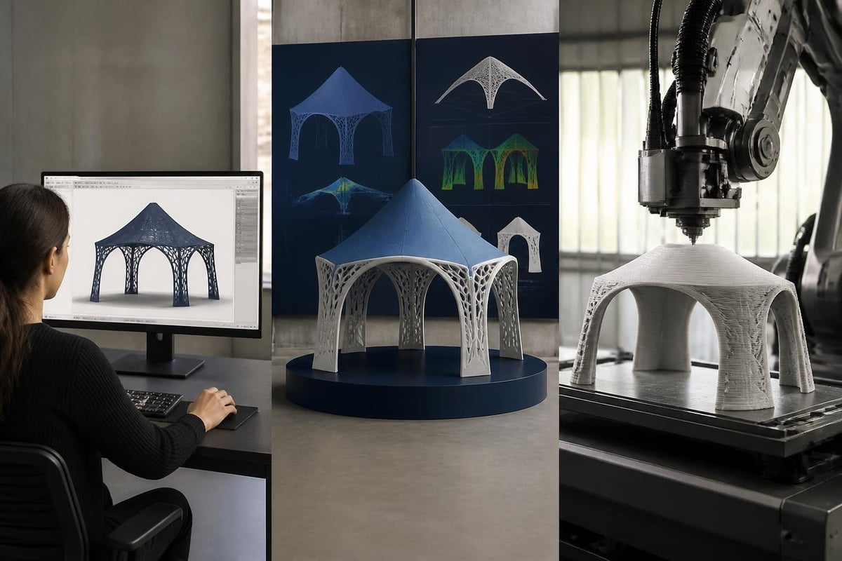 Digital workflow for printed gazebos