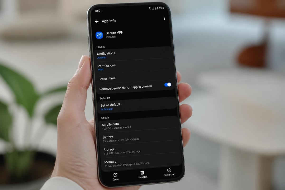 VPN app management