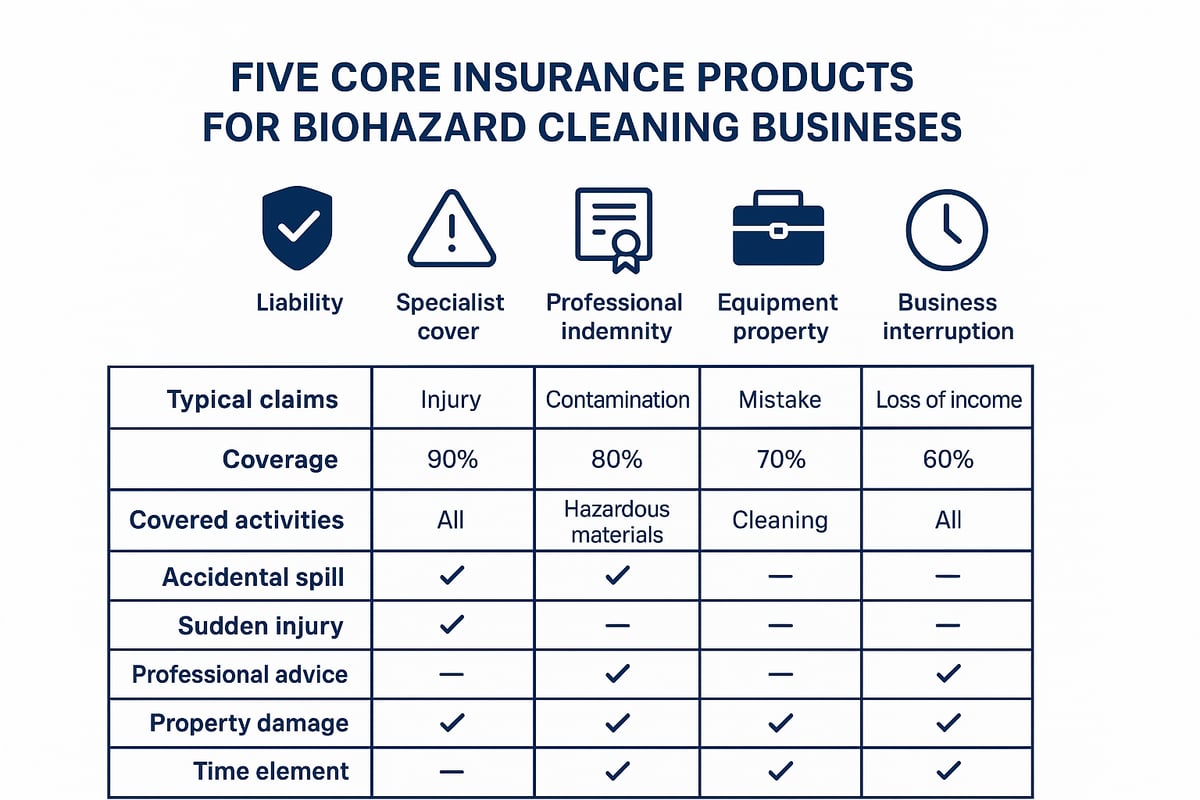 Core Insurance Products for Biohazard Cleaning Businesses