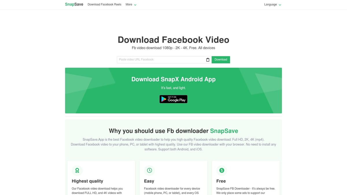 7 Essential Free Online FB Video Downloader Tools for 2026 - SnapSave