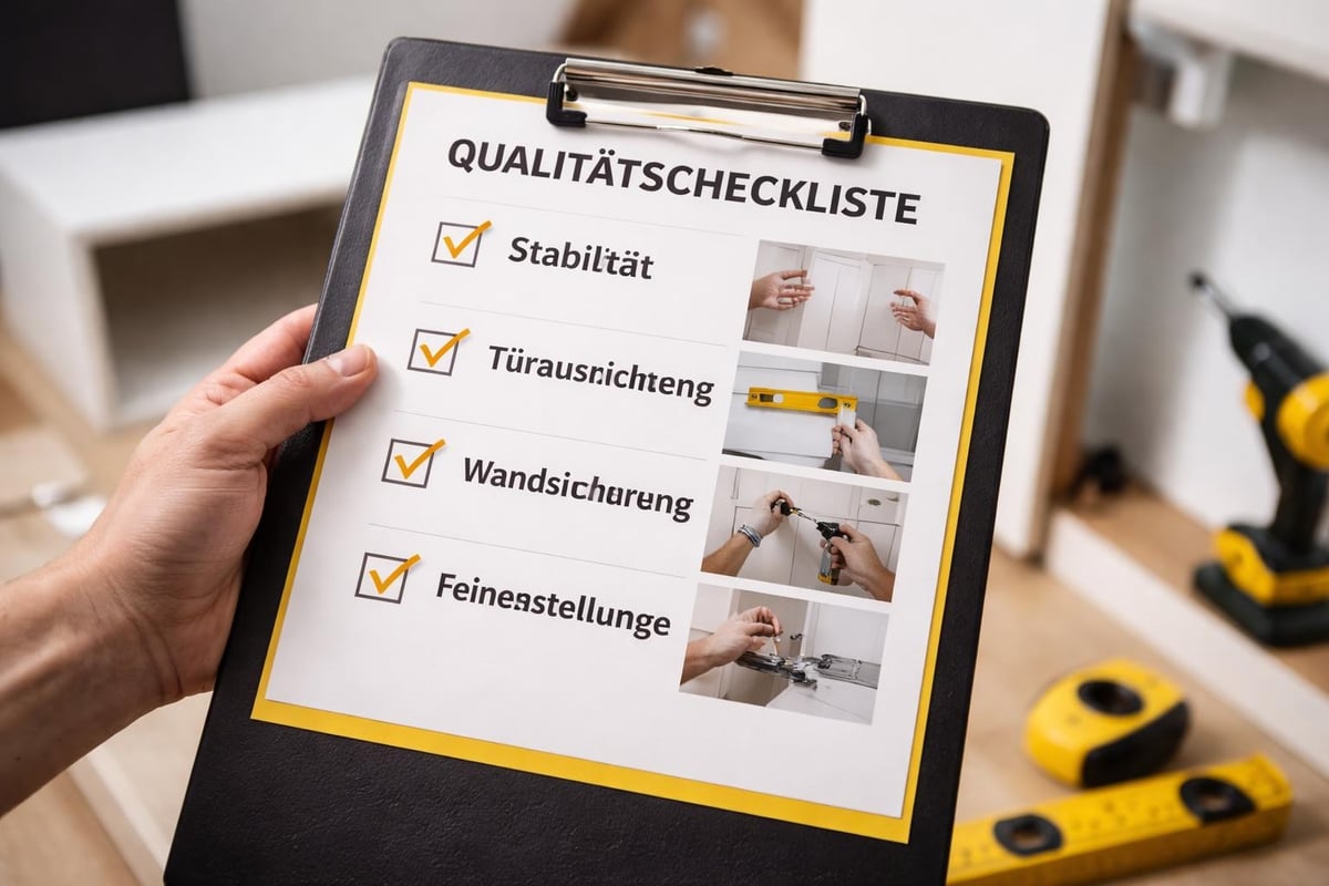 Qualitätskontrolle Möbelmontage
