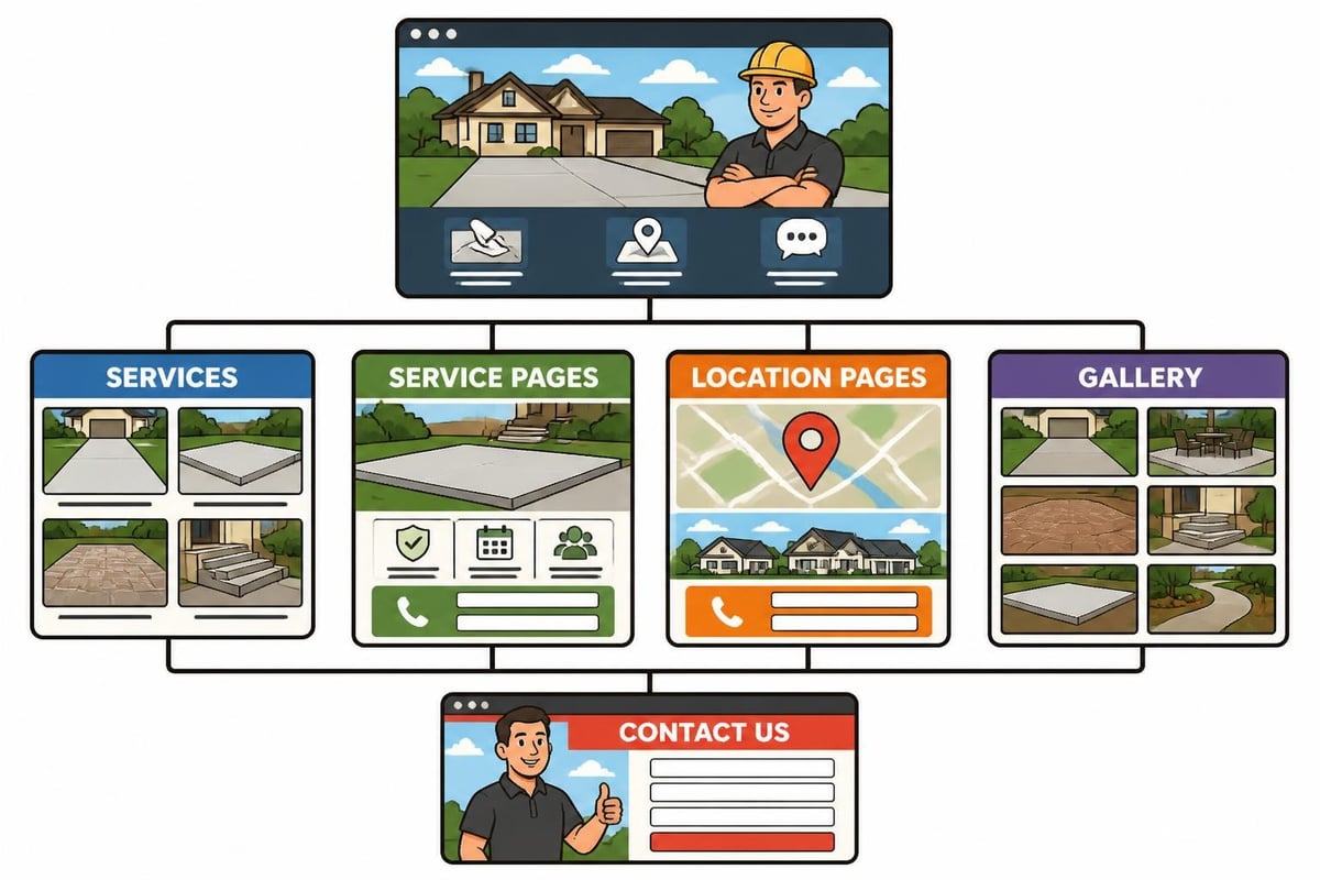 Website structure for concrete contractors