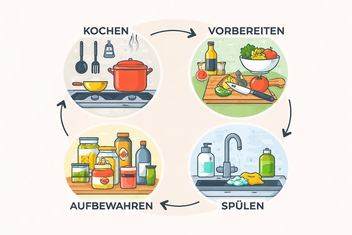 Küchenorganisation Arbeitszonen