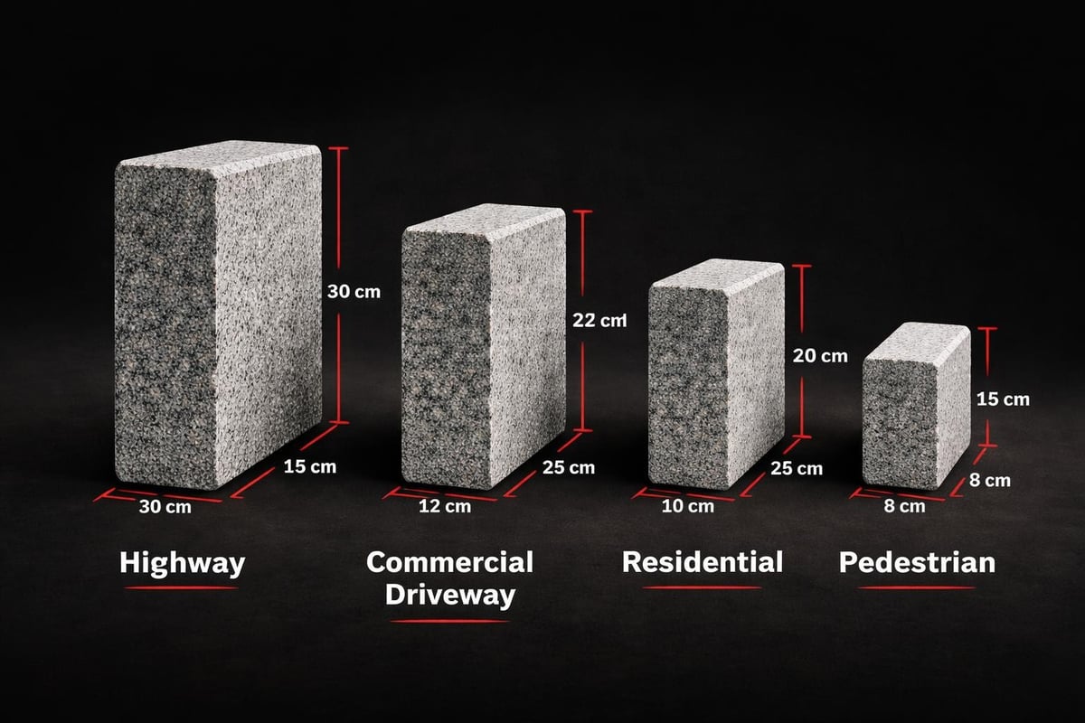 Granite kerbing applications