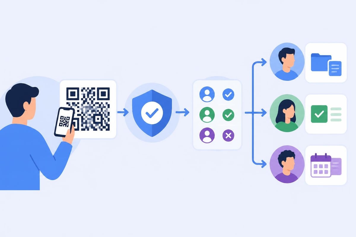 Team QR code access workflow