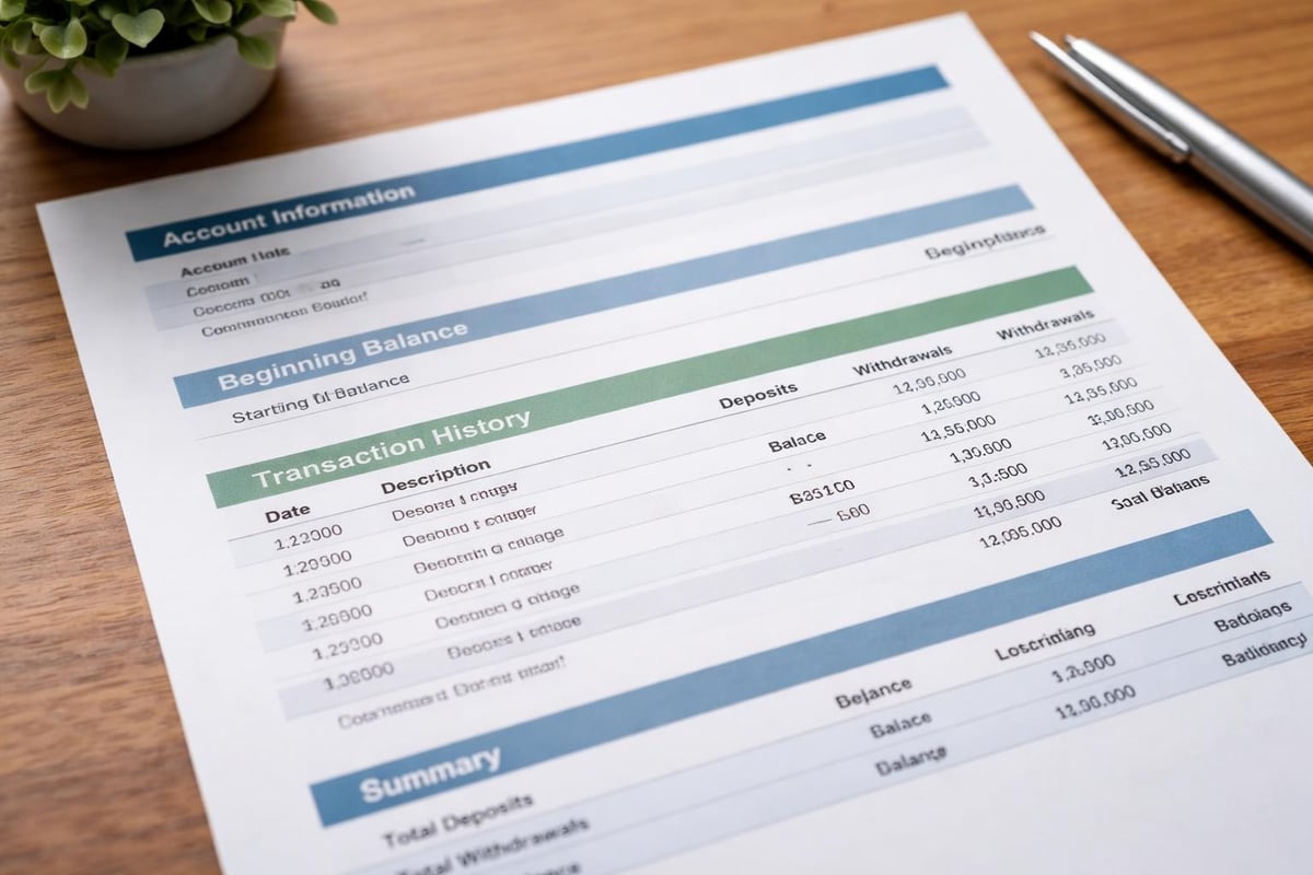 Bank statement components