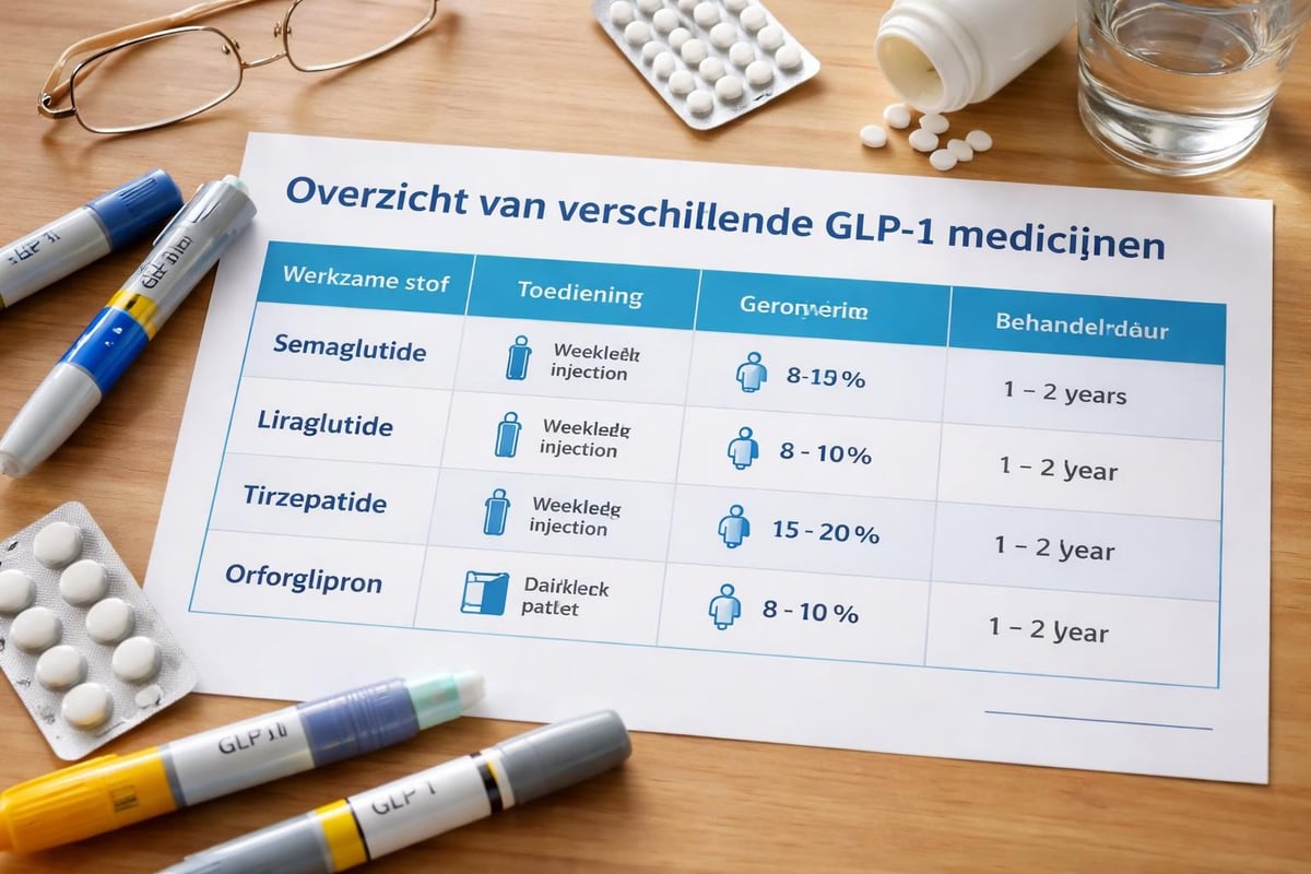 Vergelijking GLP-1 medicatietypes