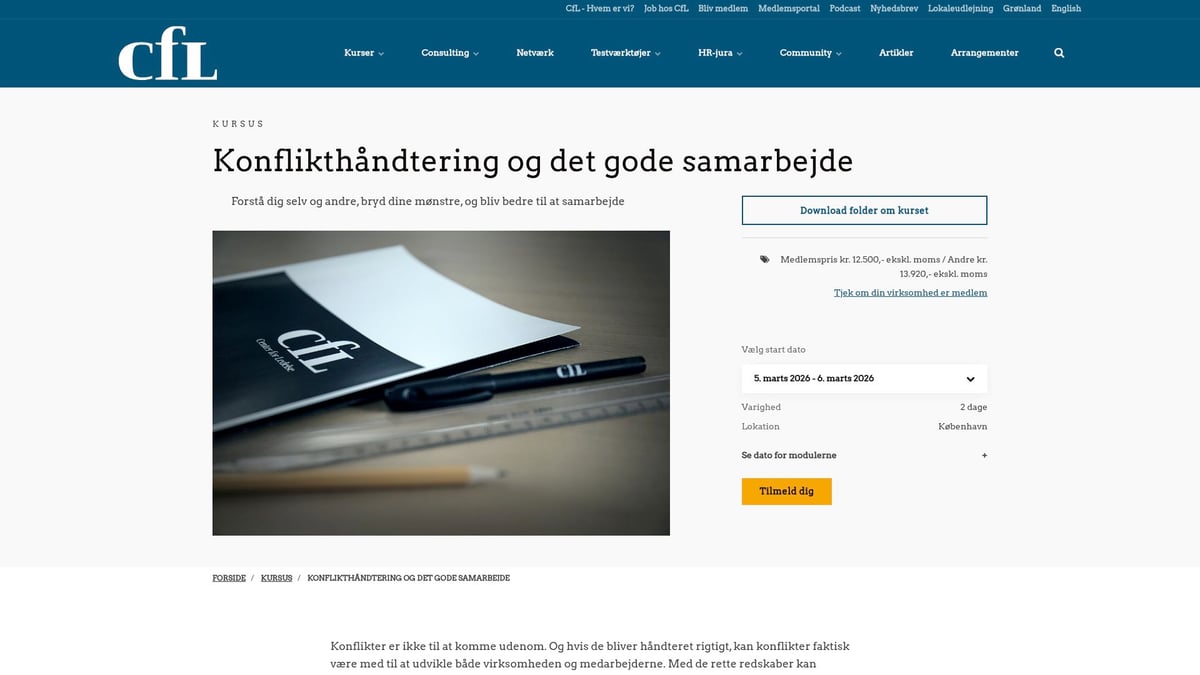 7 Kommunikation Kurser Der Styrker Dine Kompetencer 2026 - Konflikthåndtering og Det Gode Samarbejde – CfL