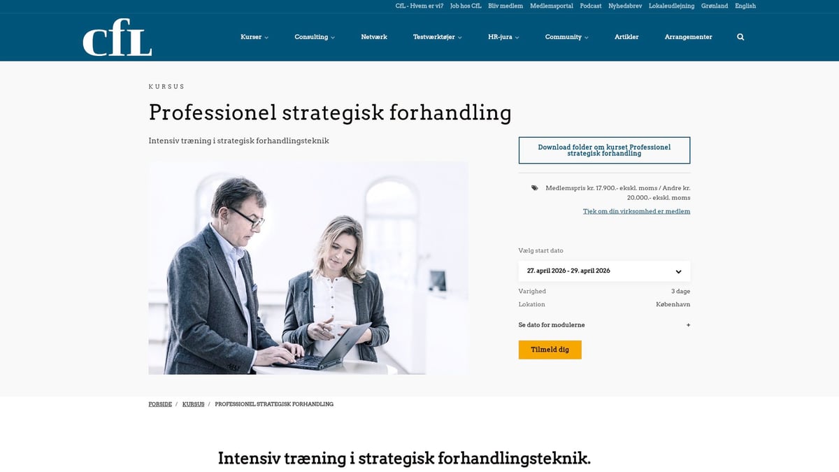 7 Kommunikation Kurser Der Styrker Dine Kompetencer 2026 - Professionel Strategisk Forhandling – CfL