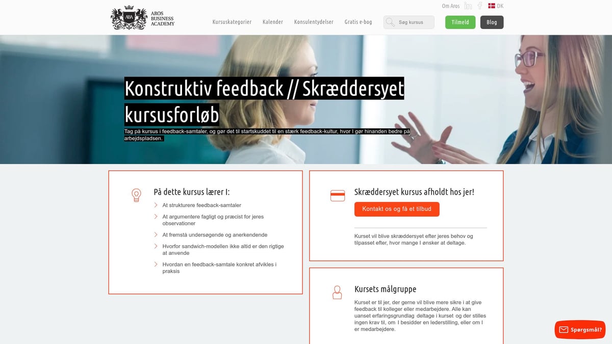 7 Kommunikation Kurser Der Styrker Dine Kompetencer 2026 - Konstruktiv Feedback – Aros Business Academy