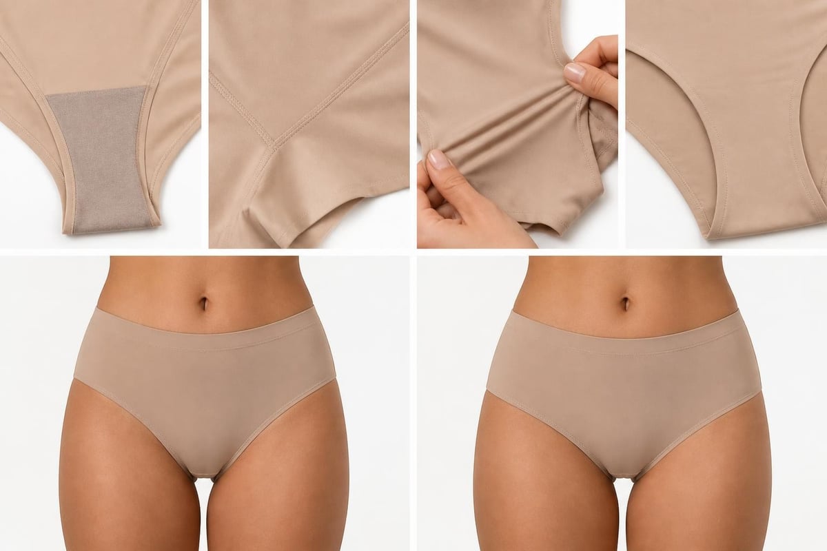Camel toe prevention features